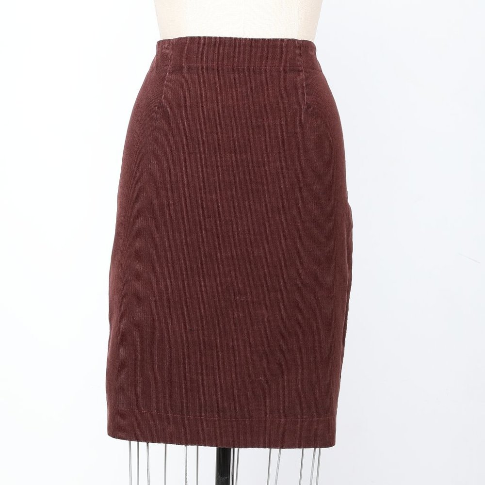 Corduroy Pencil Skirt in Nightshade